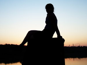 закат на барже с реки Дон
