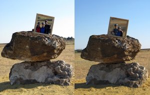 вот такие вот фоторамочки на въезде в хутор