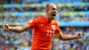 Arjen Robben celebrates Dudin's finish